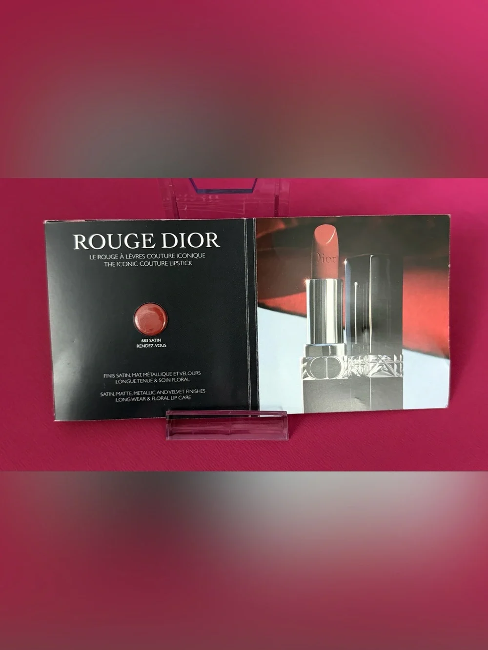 Rouge Dior Forever Lipstick Sample Card x4 Nude (100,200,300,400) & 683 Satin